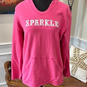 Quacker Factory Hot Pink "SPARKLE" Pullover Hoodie